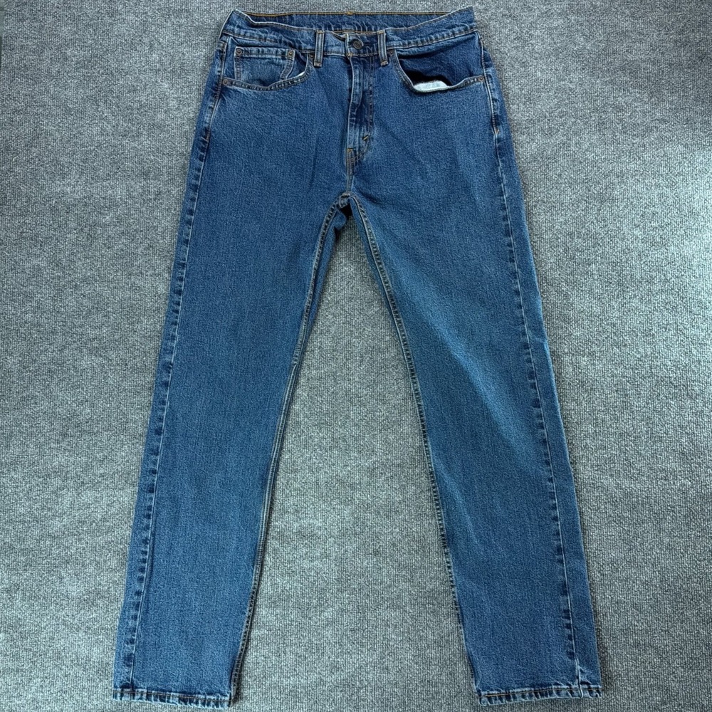 Levis 505 Regular Fit Straight Leg Jeans Blue Denim Mens 34x34 Classic Western